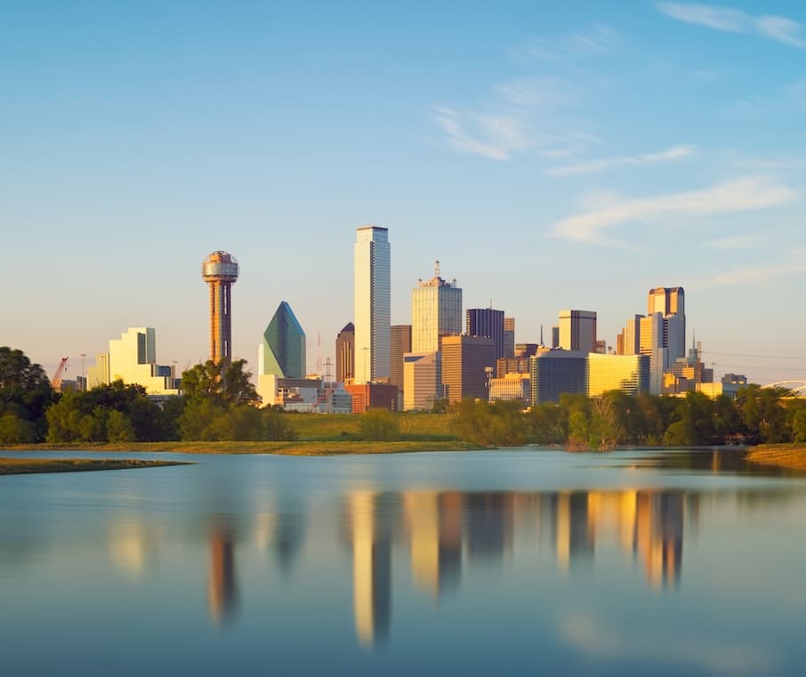 Reflection Of Dallas City, Texas, USA